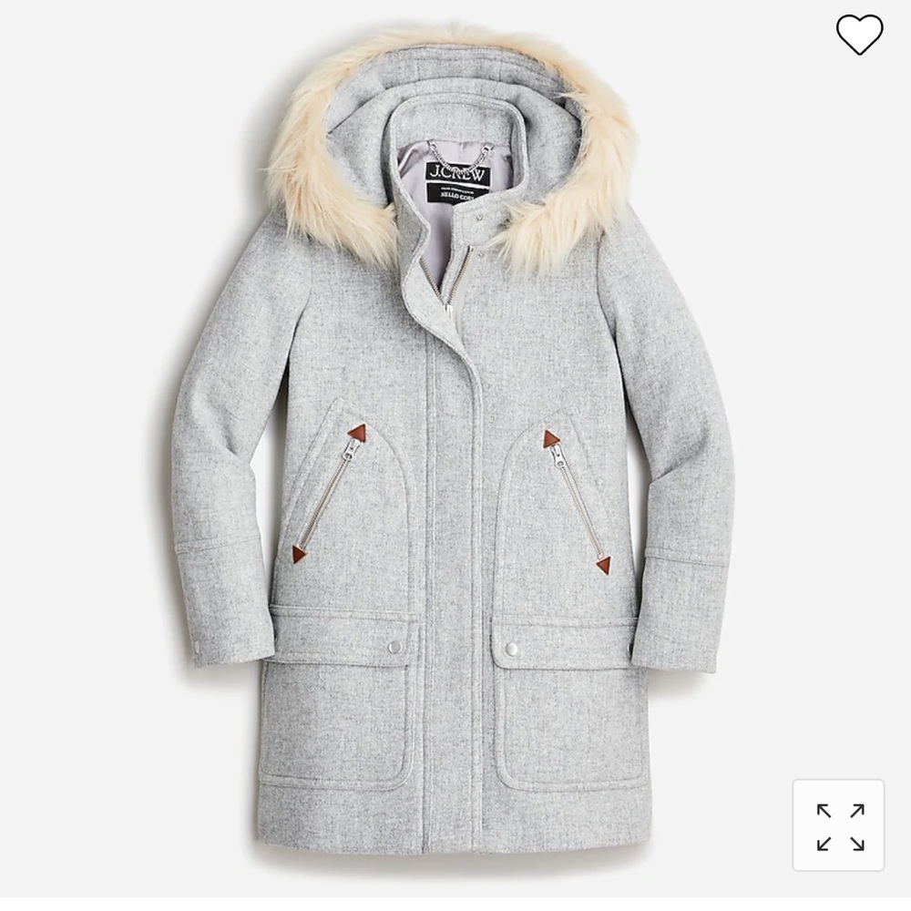 J Crew chateau Italian wool coat grey